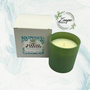 Sage Green Jar Berries and Greens Vegan Candle