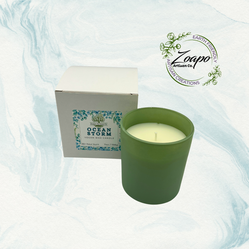 Sage Green Jar Ocean Storm Vegan Candle